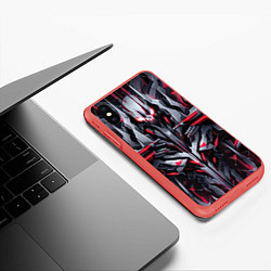 Чехол iPhone XS Max матовый Красный Кибер череп, цвет: 3D-красный — фото 2