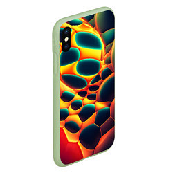 Чехол iPhone XS Max матовый Лавовые пузыри, цвет: 3D-салатовый — фото 2