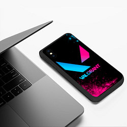 Чехол iPhone XS Max матовый Valorant - neon gradient, цвет: 3D-черный — фото 2