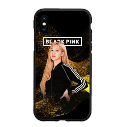 Чехол iPhone XS Max матовый Rose gold black