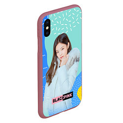 Чехол iPhone XS Max матовый Blackpink winter style, цвет: 3D-малиновый — фото 2