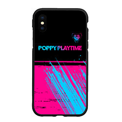 Чехол iPhone XS Max матовый Poppy Playtime - neon gradient: символ сверху