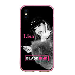 Чехол iPhone XS Max матовый Blackpink Lisa fuck, цвет: 3D-розовый