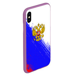 Чехол iPhone XS Max матовый Патриот Рф Герб, цвет: 3D-фиолетовый — фото 2