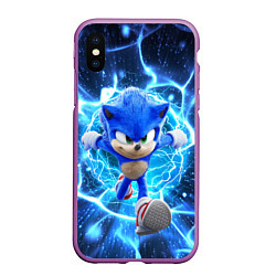 Чехол iPhone XS Max матовый Sonic electric waves