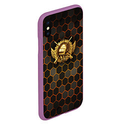 Чехол iPhone XS Max матовый Згип gold logo, цвет: 3D-фиолетовый — фото 2