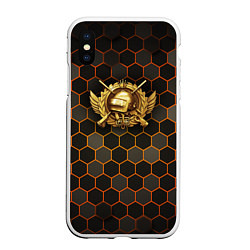 Чехол iPhone XS Max матовый Згип gold logo