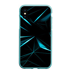 Чехол iPhone XS Max матовый Light blue hexagon, цвет: 3D-мятный