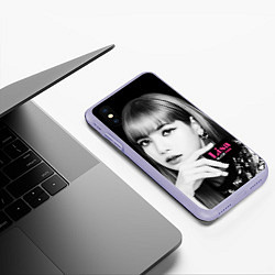 Чехол iPhone XS Max матовый Blackpink Lisa Business card, цвет: 3D-светло-сиреневый — фото 2