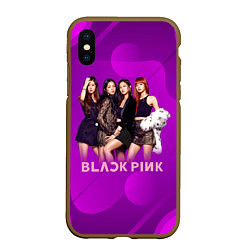 Чехол iPhone XS Max матовый K-pop Blackpink girls, цвет: 3D-коричневый