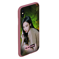 Чехол iPhone XS Max матовый Jennie Blackpink, цвет: 3D-малиновый — фото 2