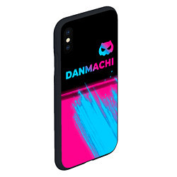 Чехол iPhone XS Max матовый DanMachi - neon gradient: символ сверху, цвет: 3D-черный — фото 2