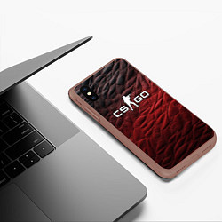 Чехол iPhone XS Max матовый CS GO dark red, цвет: 3D-коричневый — фото 2
