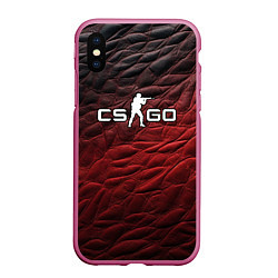 Чехол iPhone XS Max матовый CS GO dark red