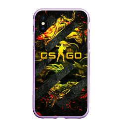 Чехол iPhone XS Max матовый CSGO fire and green