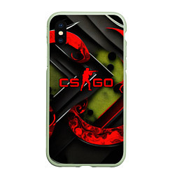 Чехол iPhone XS Max матовый CS GO abstract green red