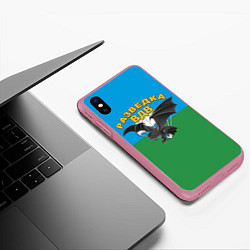 Чехол iPhone XS Max матовый Разведка ВДВ, цвет: 3D-малиновый — фото 2