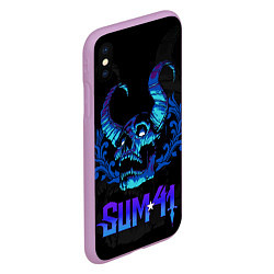 Чехол iPhone XS Max матовый Sum41 horns skull, цвет: 3D-сиреневый — фото 2