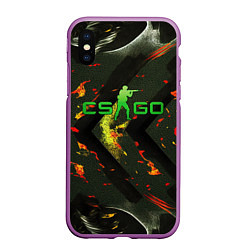 Чехол iPhone XS Max матовый CSGO green logo