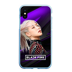 Чехол iPhone XS Max матовый Blackpink solo, цвет: 3D-голубой