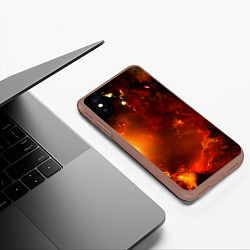 Чехол iPhone XS Max матовый Небо в огне, цвет: 3D-коричневый — фото 2