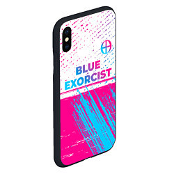 Чехол iPhone XS Max матовый Blue Exorcist neon gradient style: символ сверху, цвет: 3D-черный — фото 2