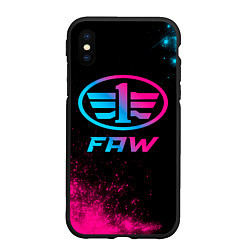 Чехол iPhone XS Max матовый FAW - neon gradient, цвет: 3D-черный