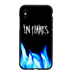 Чехол iPhone XS Max матовый In Flames blue fire, цвет: 3D-черный