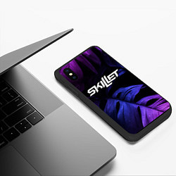 Чехол iPhone XS Max матовый Skillet neon monstera, цвет: 3D-черный — фото 2