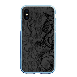 Чехол iPhone XS Max матовый Black dragon - grunge