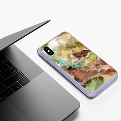 Чехол iPhone XS Max матовый Abstraction mosaic, цвет: 3D-светло-сиреневый — фото 2