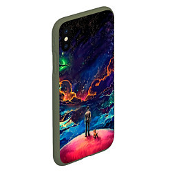 Чехол iPhone XS Max матовый Вершина мира, цвет: 3D-темно-зеленый — фото 2