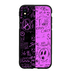 Чехол iPhone XS Max матовый Dead inside purple black, цвет: 3D-черный