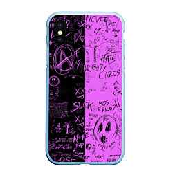 Чехол iPhone XS Max матовый Dead inside purple black