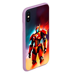 Чехол iPhone XS Max матовый Крутой оранжевый робот, цвет: 3D-сиреневый — фото 2