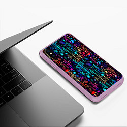 Чехол iPhone XS Max матовый Флуоресцентные Цветы, цвет: 3D-сиреневый — фото 2