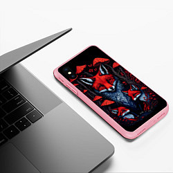 Чехол iPhone XS Max матовый Красный лис и грибы, цвет: 3D-баблгам — фото 2