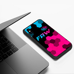 Чехол iPhone XS Max матовый FAW - neon gradient: символ сверху, цвет: 3D-черный — фото 2