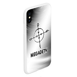 Чехол iPhone XS Max матовый Megadeth glitch на светлом фоне, цвет: 3D-белый — фото 2