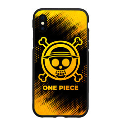 Чехол iPhone XS Max матовый One Piece - gold gradient, цвет: 3D-черный