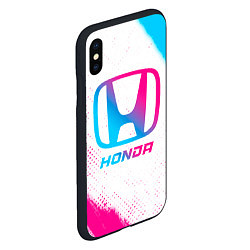 Чехол iPhone XS Max матовый Honda neon gradient style, цвет: 3D-черный — фото 2