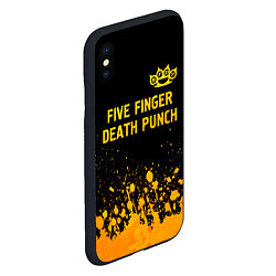 Чехол iPhone XS Max матовый Five Finger Death Punch - gold gradient: символ св, цвет: 3D-черный — фото 2