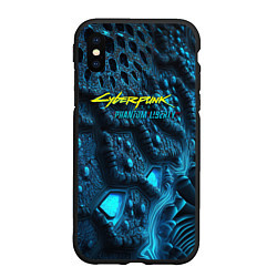 Чехол iPhone XS Max матовый Cyberpunk ice blue