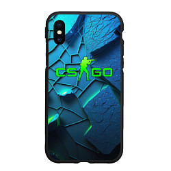 Чехол iPhone XS Max матовый CS GO blue green style