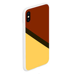 Чехол iPhone XS Max матовый Желто-красный диагональ, цвет: 3D-белый — фото 2