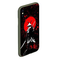 Чехол iPhone XS Max матовый Призрак цусимы - самурай, цвет: 3D-темно-зеленый — фото 2