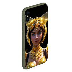 Чехол iPhone XS Max матовый Девушка королева бабочек, цвет: 3D-темно-зеленый — фото 2