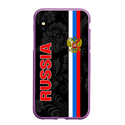 Чехол iPhone XS Max матовый Russia black style