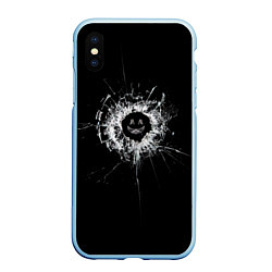 Чехол iPhone XS Max матовый Black Mirror - smile, цвет: 3D-голубой