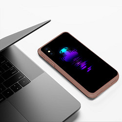 Чехол iPhone XS Max матовый Луна SynthWave, цвет: 3D-коричневый — фото 2